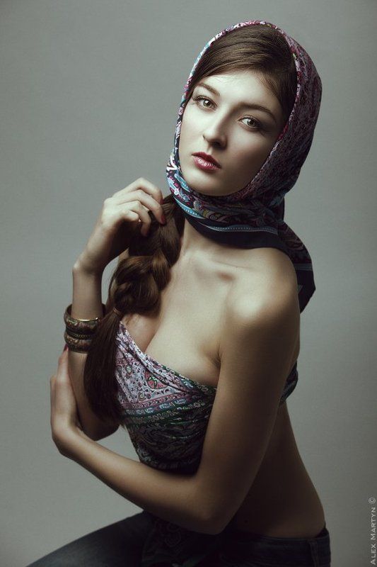 Глаза, Девушка, Коса, Надежда, Ожидание, Платок, Русская ***photo preview