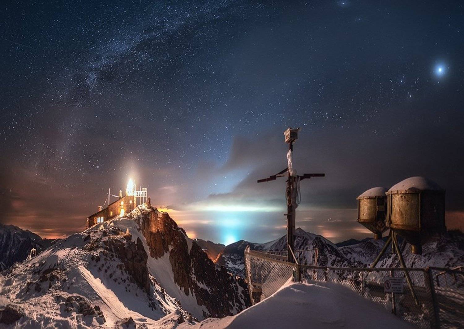 Болгария, Горы, Звезды, Зима, Млечный путь, Небо, Ночь, Снег, Красимир Матаров