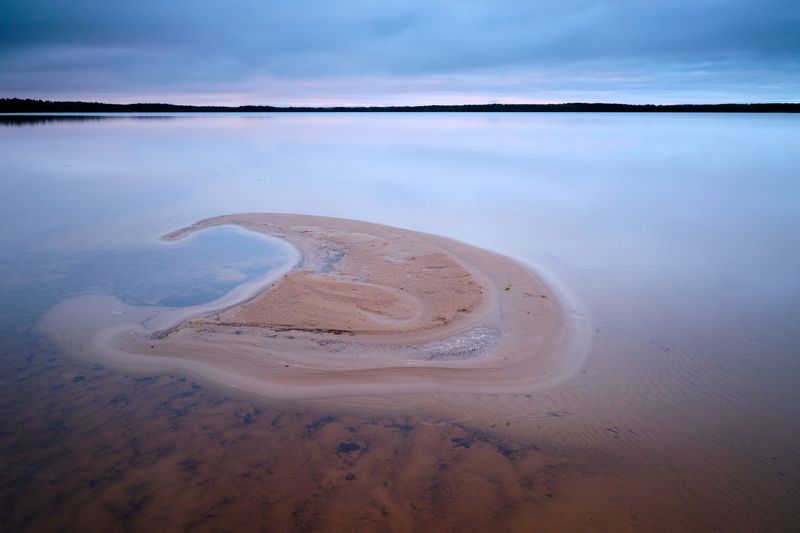 выдержка, пейзаж, рассвет, озеро Островокphoto preview
