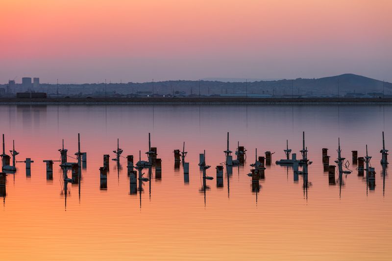 закат, озеро, краски, Баку, Азербайджан Краски закатаphoto preview