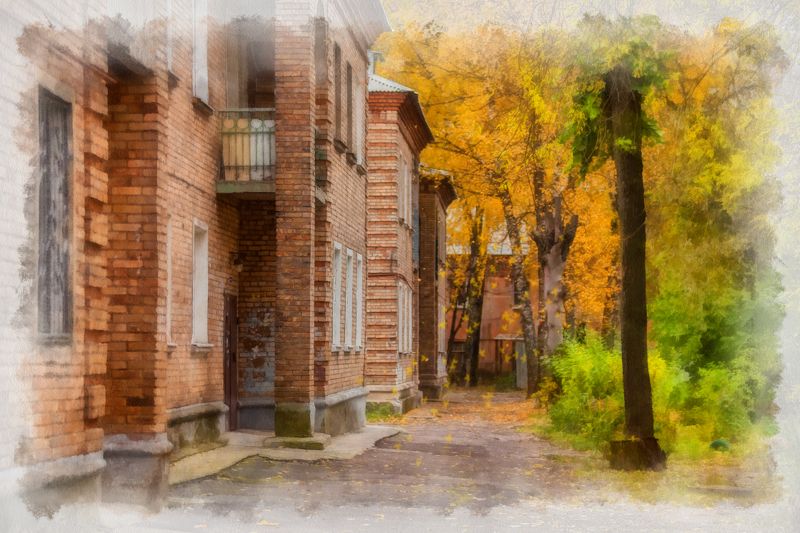 Орехово-Зуево осенняя акварельphoto preview