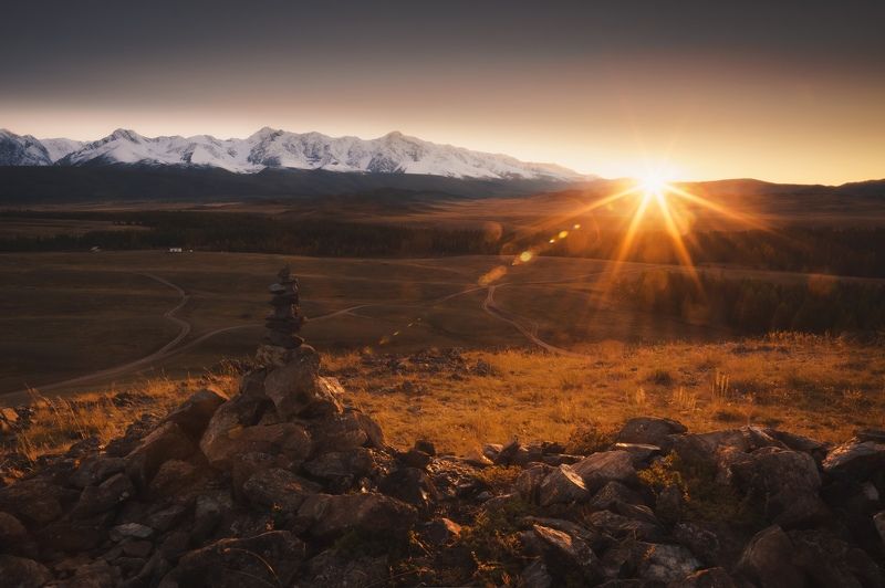 алтай, горныйалтай , курай, пейзаж, горы Последний луч закатаphoto preview