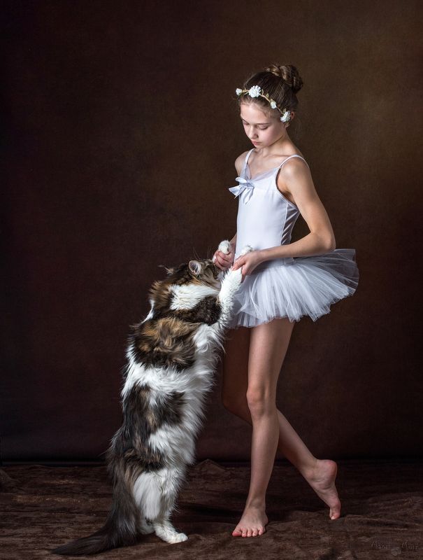 балет, детский балет, балерина  тренировка с другомphoto preview