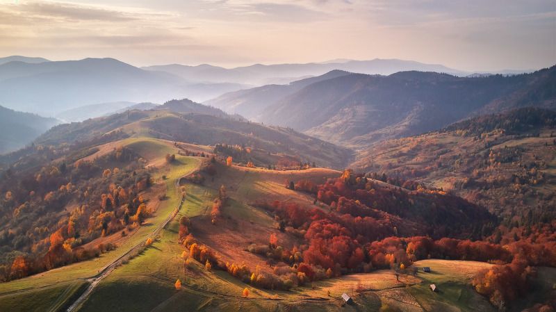 вечер, горы, дронофото, закарпатье, закат, карпаты, октябрь, осень, украина Вспоминаем осенние Карпатыphoto preview