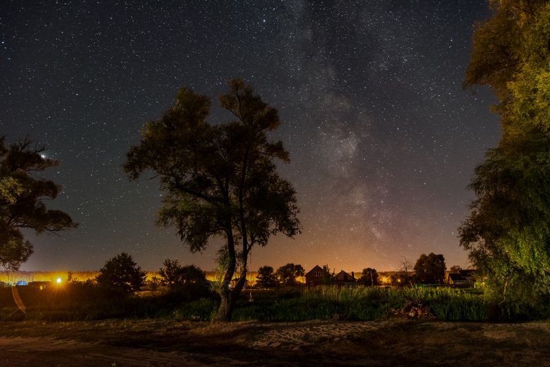 ночь, млечный путь, титовка, шебекино, река нежеголь Вечера на хуторе...photo preview