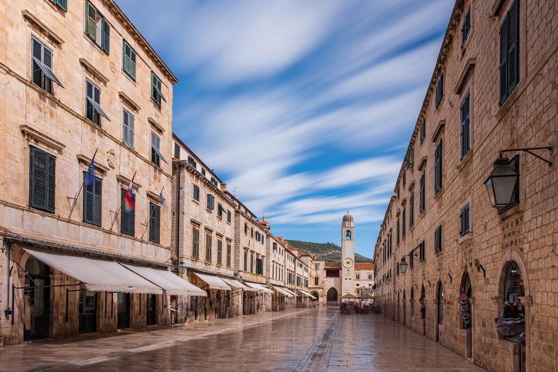 адриатика, архитектура, город, городской пейзаж, длинная выдержка, дубровник, осень, хорватия, колокольня, сентябрь 2020 \