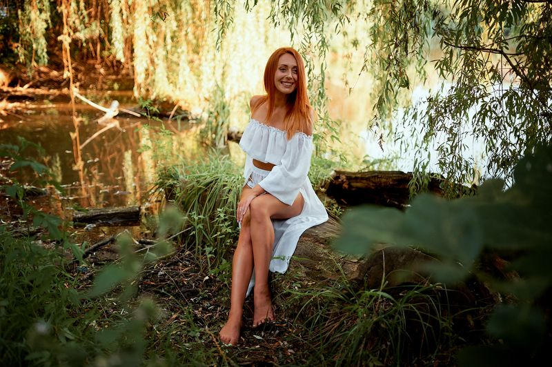 #photo #poltava #Ukraine #girl #water #sumer #evening #walk #redhair #art #photosession? #interesting #sun #sunlight #forest #mood #style Ираphoto preview