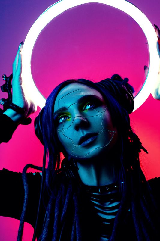 Cyberpunk, portrait, female portrait Киберпанкphoto preview