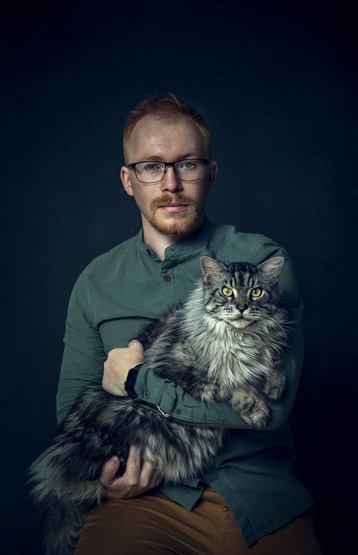 портрет, кот Кот и его хозяеваphoto preview