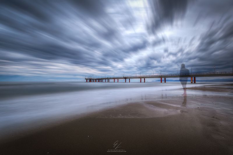 cloud, water, sky, water resources, atmosphere, beach, coastal and oceanic landforms, dusk, landscape, italy, tuscany, pietrasanta, pier, long exposure, shadow, people, sand, sea, mediterranean, marina, water, scenic, light, horizon, seascape, sky, blue,  Imagining a Photophoto preview