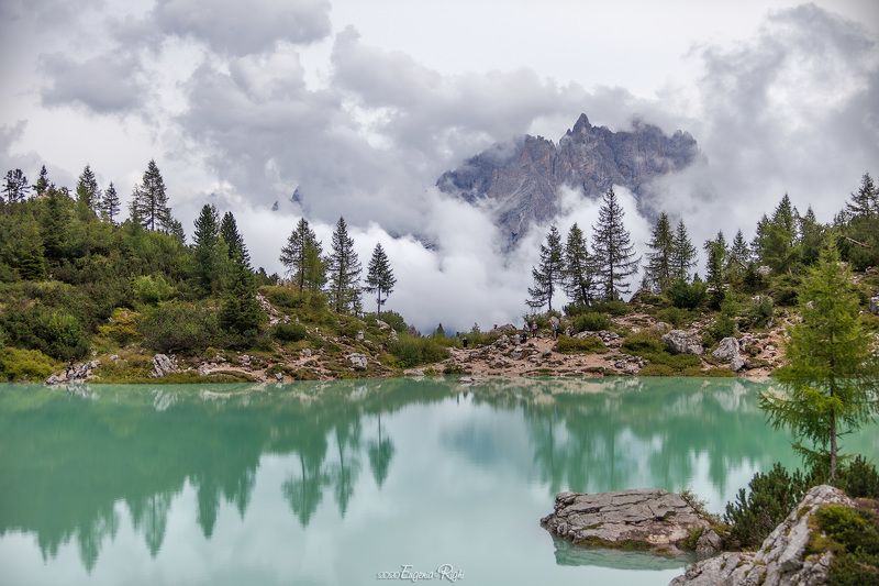 lake, dolomiti, italy, landscape, sorapis, water, clouds, sky, green, mountains Sorapisphoto preview