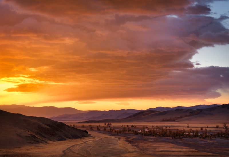 тыва, тува, рассвет, облака, пейзаж Утро...photo preview