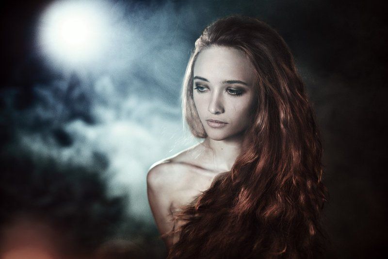 Beauty, Bezuglyy, Bezuma, Dark, Darkness, Flame, Girl, Light, Maxim, Portrait, Red, Rust, Sorrow, Грусть, Девушка, Демон, Красивая, Лицо, Ночь, Печаль, Портрет, Рыжая, Свет, Сумерки, Тоска sorrowphoto preview