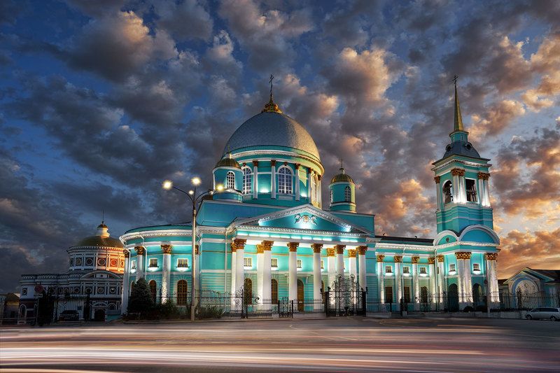 город, архитектура, храм, курск, вечер, здание Знаменский соборphoto preview
