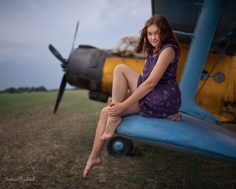 portrait, fragile, natural beauty, female portrait, emotion, airplane Enjoying the momentphoto preview