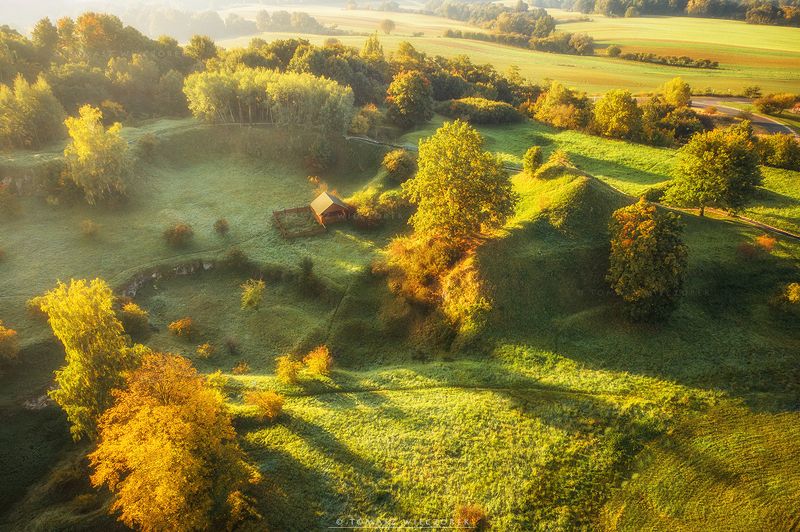 landscape, poland, light, autumn, awesome, amazing, sunrise, sunset, lovely, nature, travel, drone, trees, orange, shadows, dji Autumn lookphoto preview