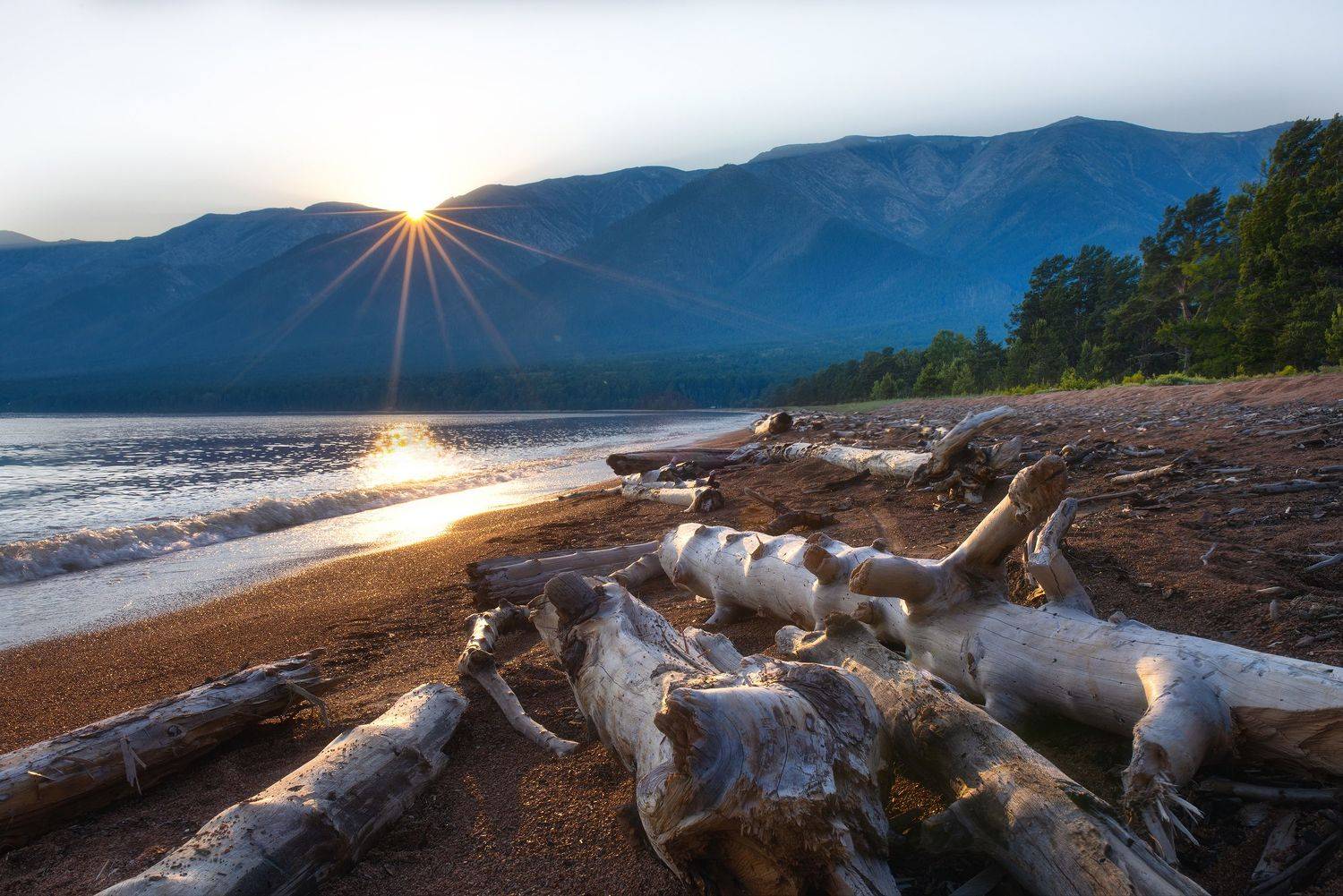 байкал, баргузин, баргузинский залив, берег, закат, Александр Ипполитов
