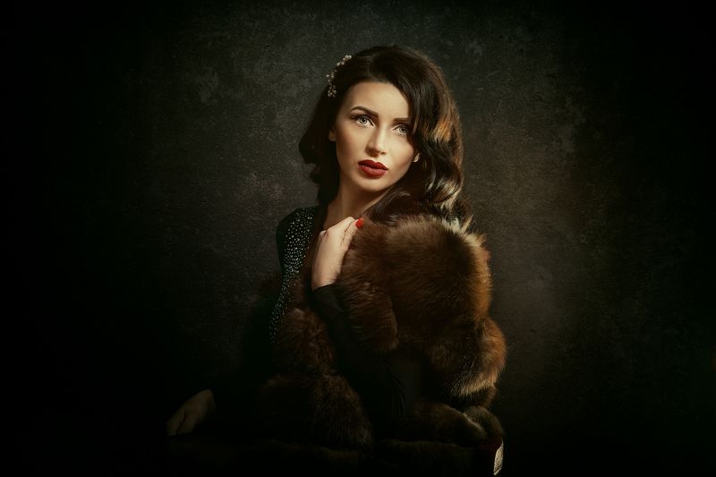 женский портрет, студийное  фото, photo preview