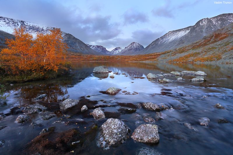 кольский, север, заполярье, хибины, тахтаръявр Вечер на озере Тахтаръяврphoto preview