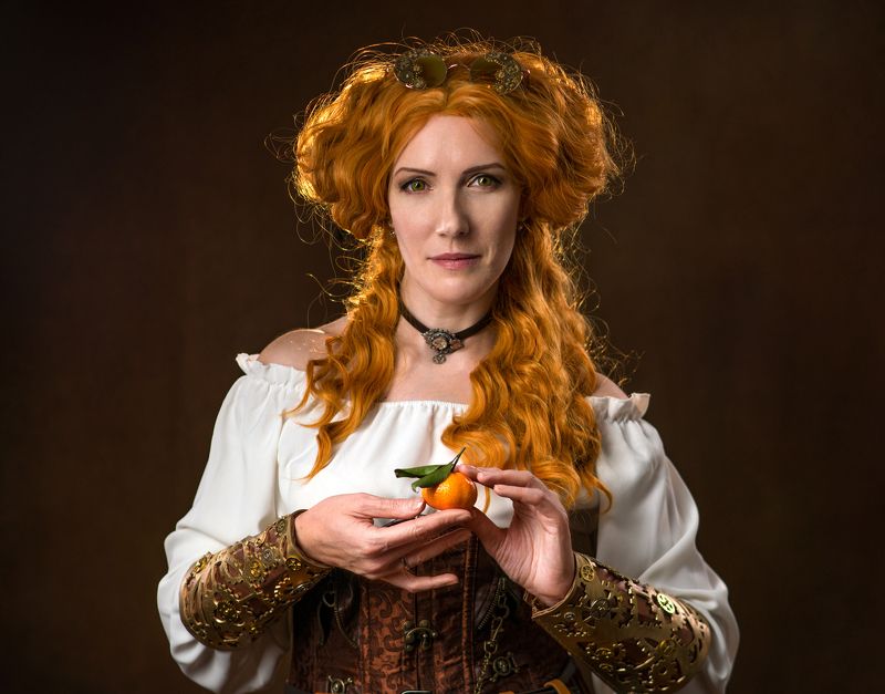 рыжая девушка, женский потрет, жанровый портрет, FINE ART PORTRAIT Мандариновое настроениеphoto preview