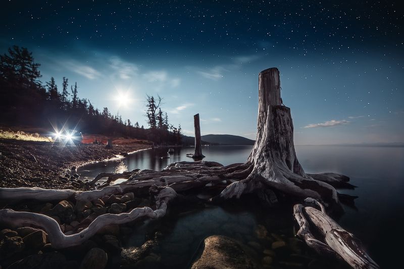 хубсугул, монголия, озеро, ночь Хубсугулphoto preview