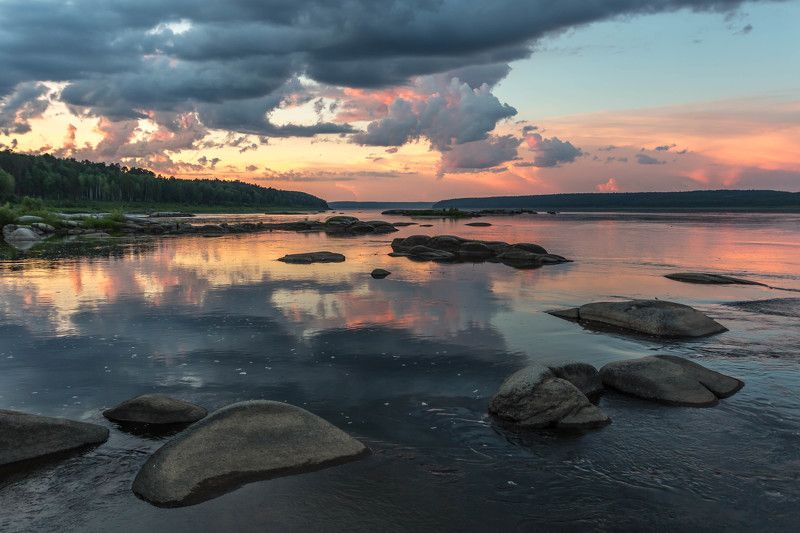 Ангара, закат, река, Ангара Закат на Ангареphoto preview