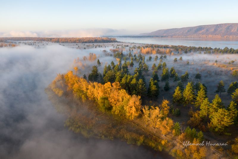 волга туман рассвет Над Волгойphoto preview