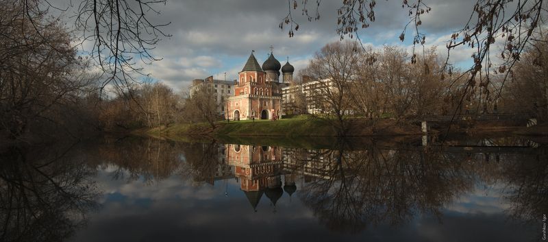 башня, измайлово, москва, небо, осень, остров, отражения, панорама, пруд, собор, тучи Измайловский остров в осенний деньphoto preview