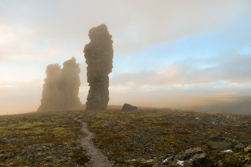 Маньпупунер, туман, Урал, северный Урал, тундра, очень, скалы, скалы выветривания Туман фото превью
