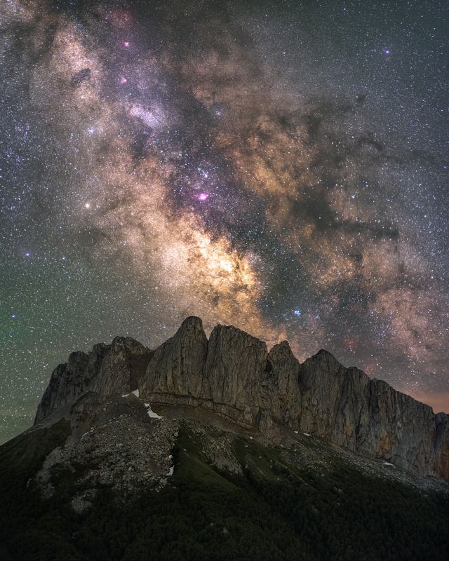 звезды, большой тхач, кавказ, адыгея, весна, астро, ночь, milky way, млечный путь, ачешбоки, чертовы ворота Озаряясь нимбомphoto preview