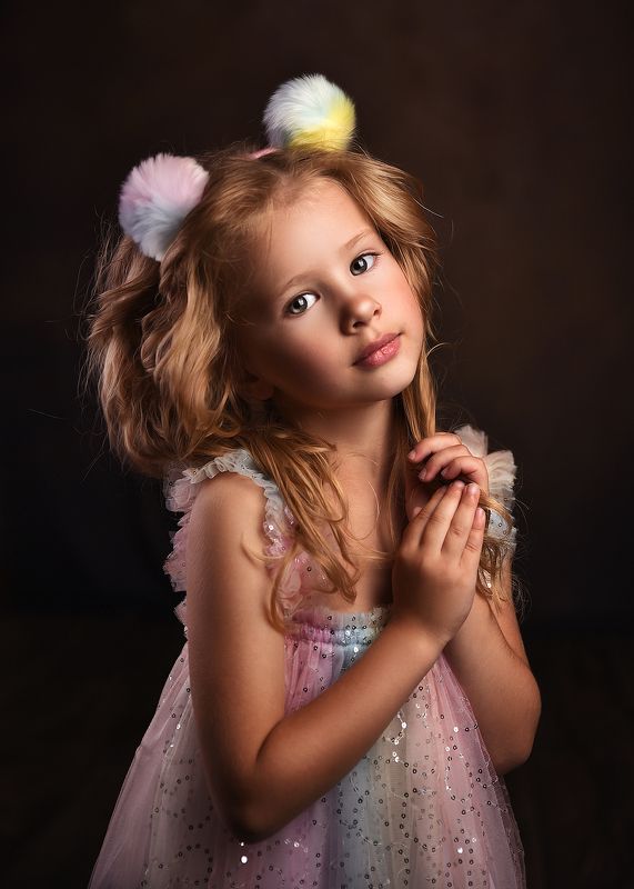 девочка, малышка, радуга, портрет Радугаphoto preview