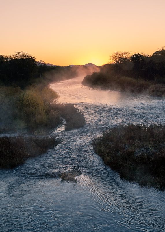 река, туман, рассвет, осень, настроение Река времени фото превью