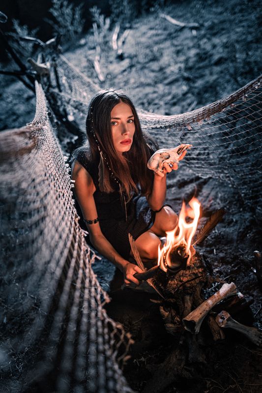 женский портрет колдовство колдунья шаман photo preview