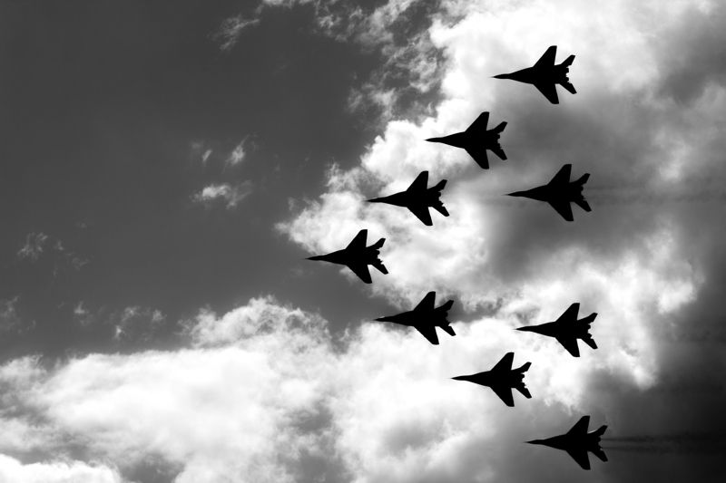 самолет, облака, истребитель, СУ, МИГ, скорость, истребители, вооружение, россия, ВВС, самолеты, гром photo preview