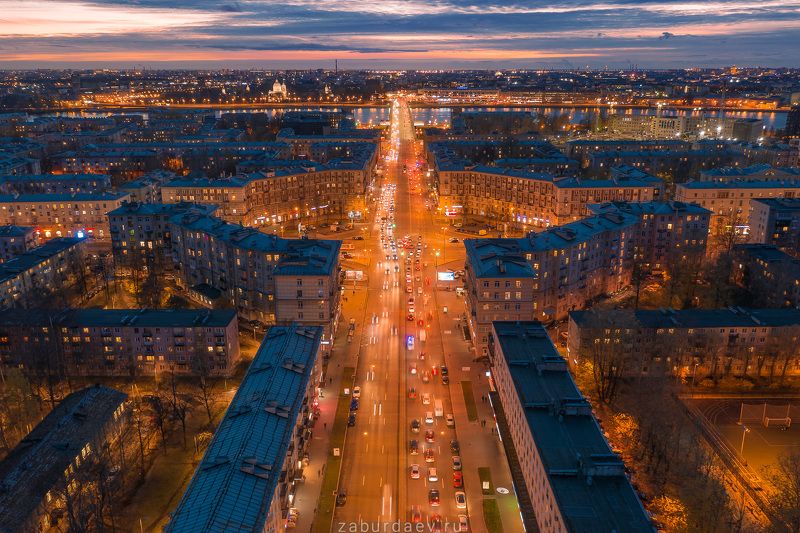 россия, вечер, закат, осень, петербург Заневская площадьphoto preview