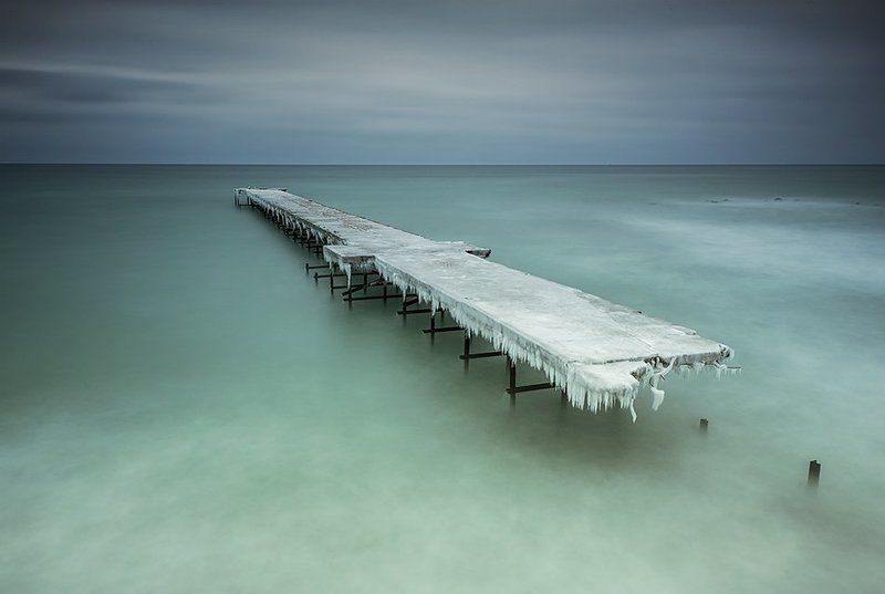 Beach, Blacksea, Bridge, Bulgaria, Coast, Dynamic, Frozen, Ice, Lee Big Stopper, Nature, Seascape, Sky Frozen Bridgephoto preview