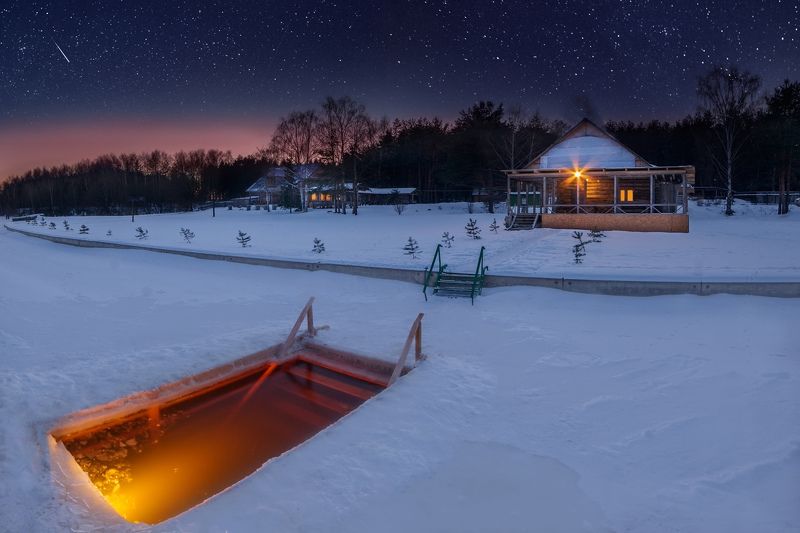 баня, зима, ночная съемка, прорубь Как я провел вечер пятницыphoto preview