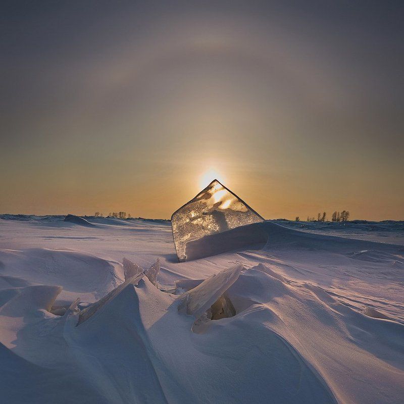 Солнечное гало. Или вечер на Томи - две остановки от Томска.photo preview