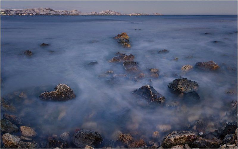 Длинная выдержка, Закат, Камни, Коктебель, Крым, Море, Панорама, Черное море ***photo preview