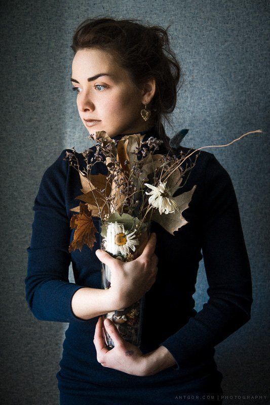 Ваза, Девушка, Цветы photo preview