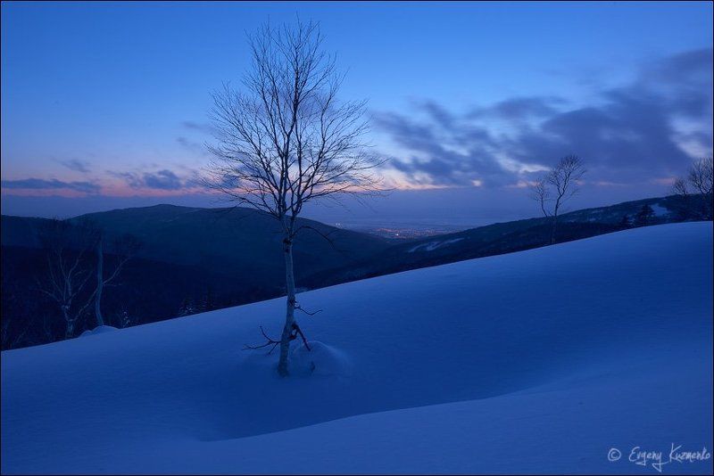Гора российская, Зима, Сахалин Вечер на Бамбучкахphoto preview