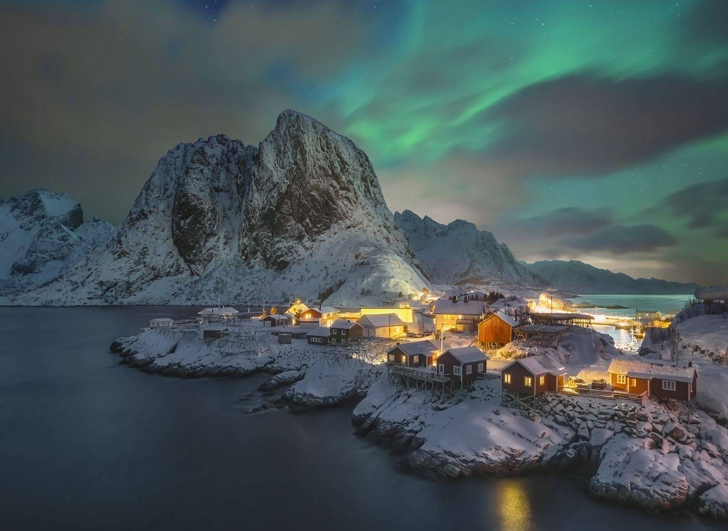Hamnoy в бирюзовых тонах. Автор: Андрей Чабров lofoten islands, norway, hamnoy, лофотены, норвегия, sakrisøy, reine, aurora, бирюза, Андрей Чабров