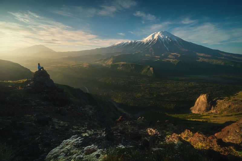 россия, камчатка, камчатский край, дальний восток, вулкан, природа, пейзаж, лето, горы, лава, конус, рассвет, толбачик, Бараньи скалыphoto preview