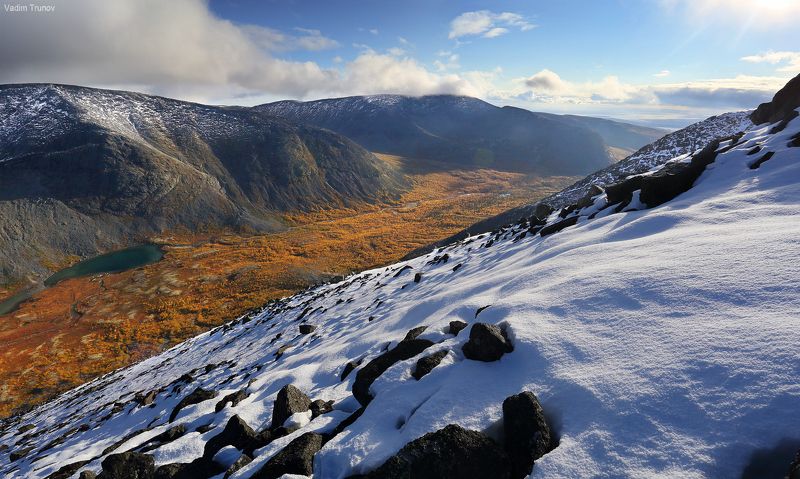 кольский, север, заполярье, хибины Граница зимы и осениphoto preview