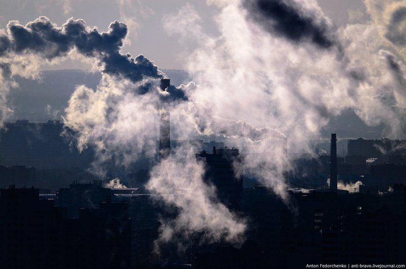 Дым, Екатеринбург, Мороз, Трубы Зима в городе фото превью