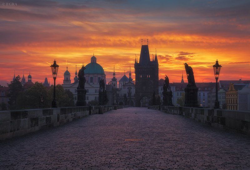 чехия, прага, карлов, мост пражские краски фото превью