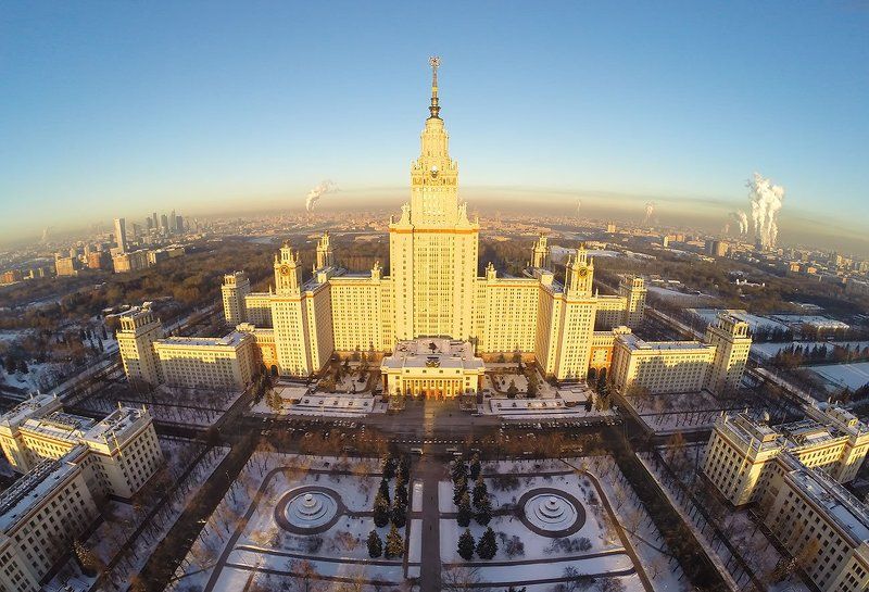 Закат, Мгу, Москва Московский Государственный Университетphoto preview