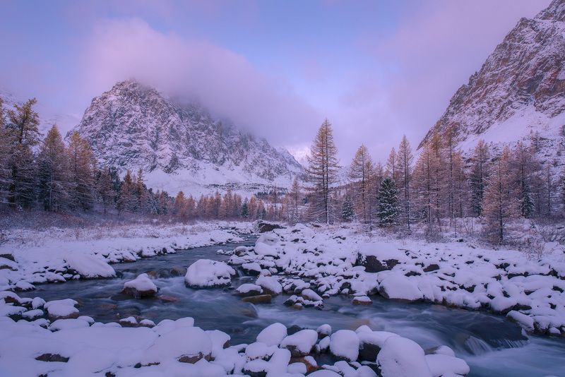 алтай,горы,актру,караташ Караташ нахлобучил шапкуphoto preview