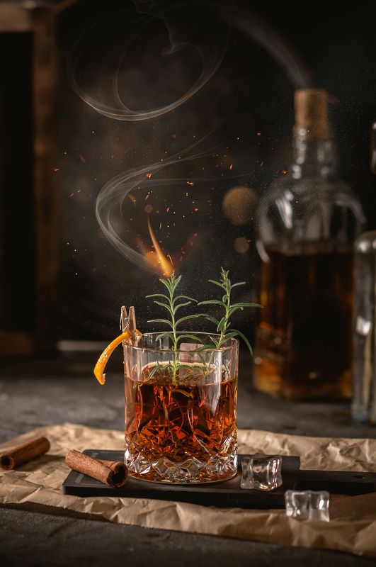 коктейль, виски, фудфото, натюрморт Уютный вечерphoto preview