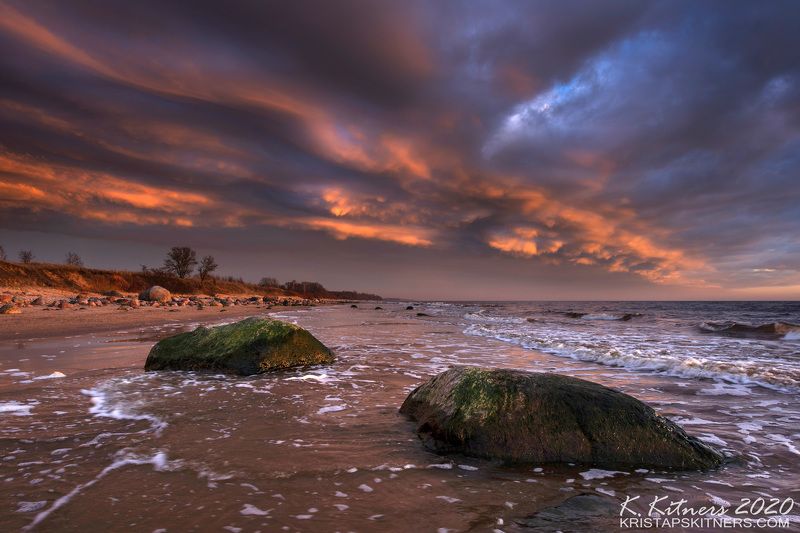 sunset seaside coast clouds latvia evening Baltic Sunset Cloudsphoto preview